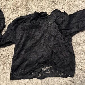 Stylish Black Lace Top